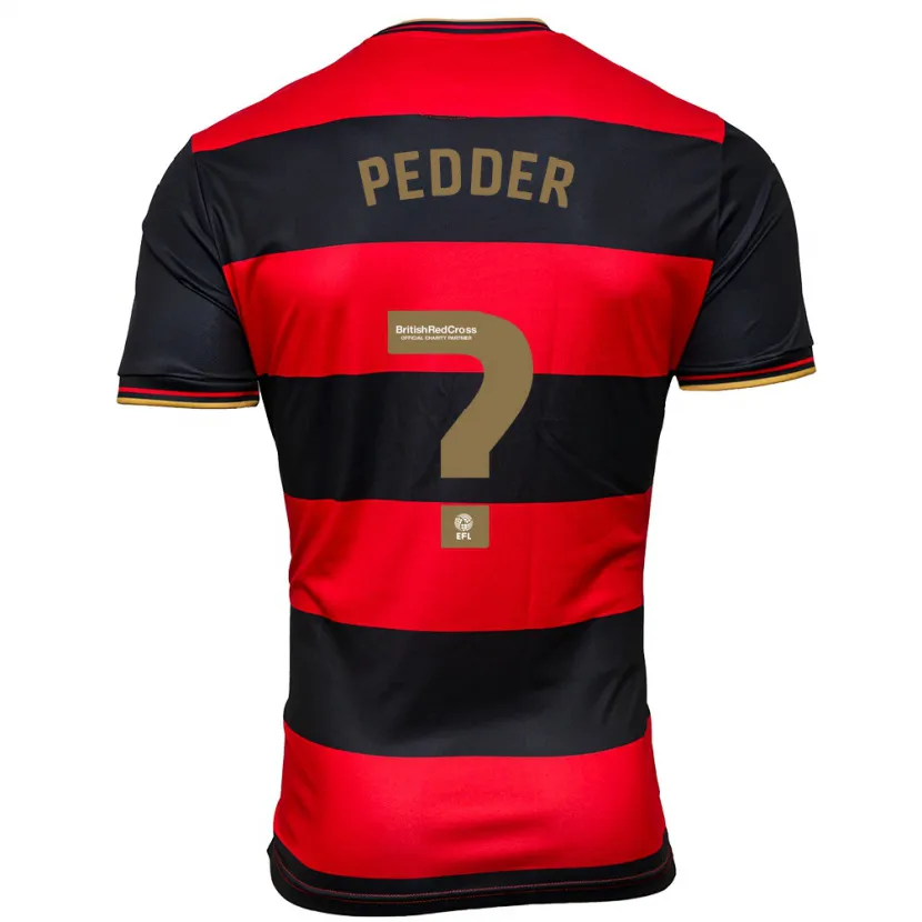 Danxen Niño Camiseta Rafferty Pedder #0 Negro Rojo 2ª Equipación 2023/24 La Camisa