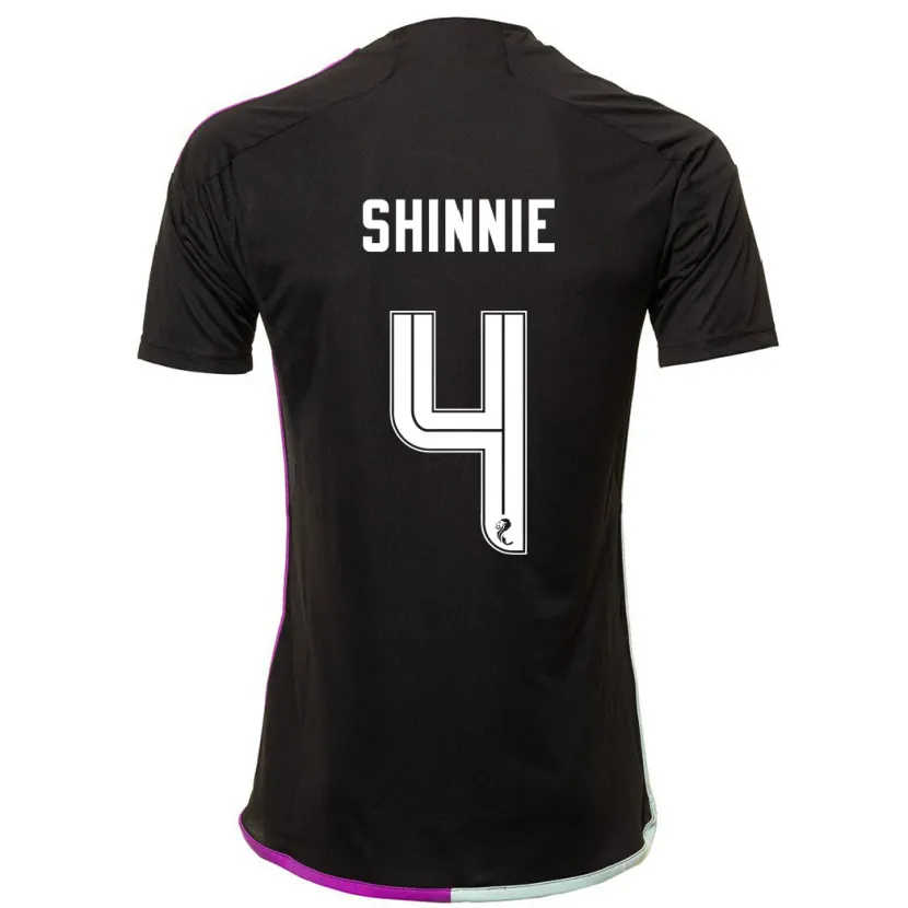 Danxen Niño Camiseta Graeme Shinnie #4 Negro 2ª Equipación 2023/24 La Camisa