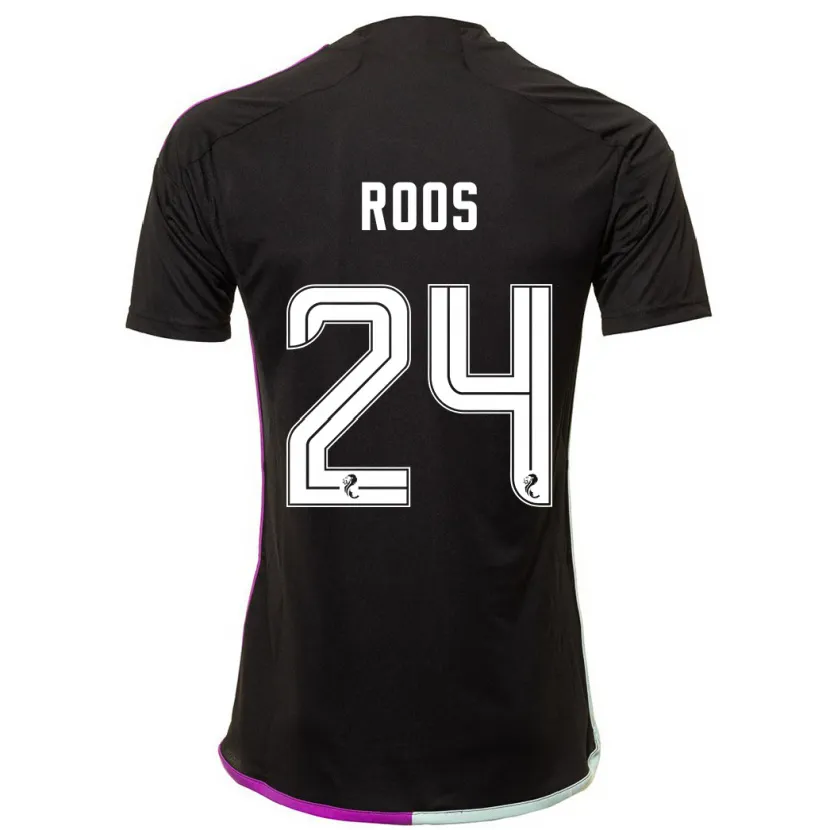 Danxen Niño Camiseta Kelle Roos #24 Negro 2ª Equipación 2023/24 La Camisa