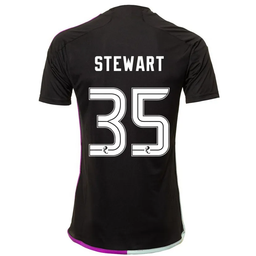 Danxen Niño Camiseta Alfie Stewart #35 Negro 2ª Equipación 2023/24 La Camisa