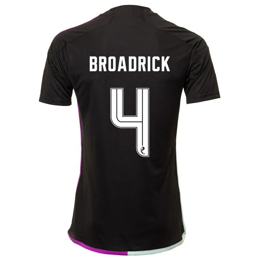 Danxen Niño Camiseta Jessica Broadrick #4 Negro 2ª Equipación 2023/24 La Camisa