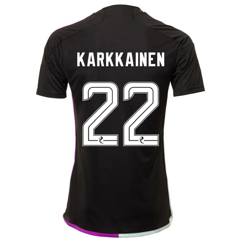 Danxen Niño Camiseta Elena Kärkkäinen #22 Negro 2ª Equipación 2023/24 La Camisa