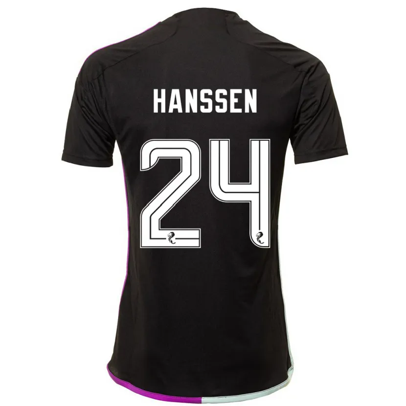 Danxen Niño Camiseta Nadine Hanssen #24 Negro 2ª Equipación 2023/24 La Camisa