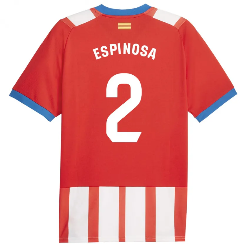 Danxen Hombre Camiseta Bernardo Espinosa #2 Rojo Blanco 1ª Equipación 2023/24 La Camisa