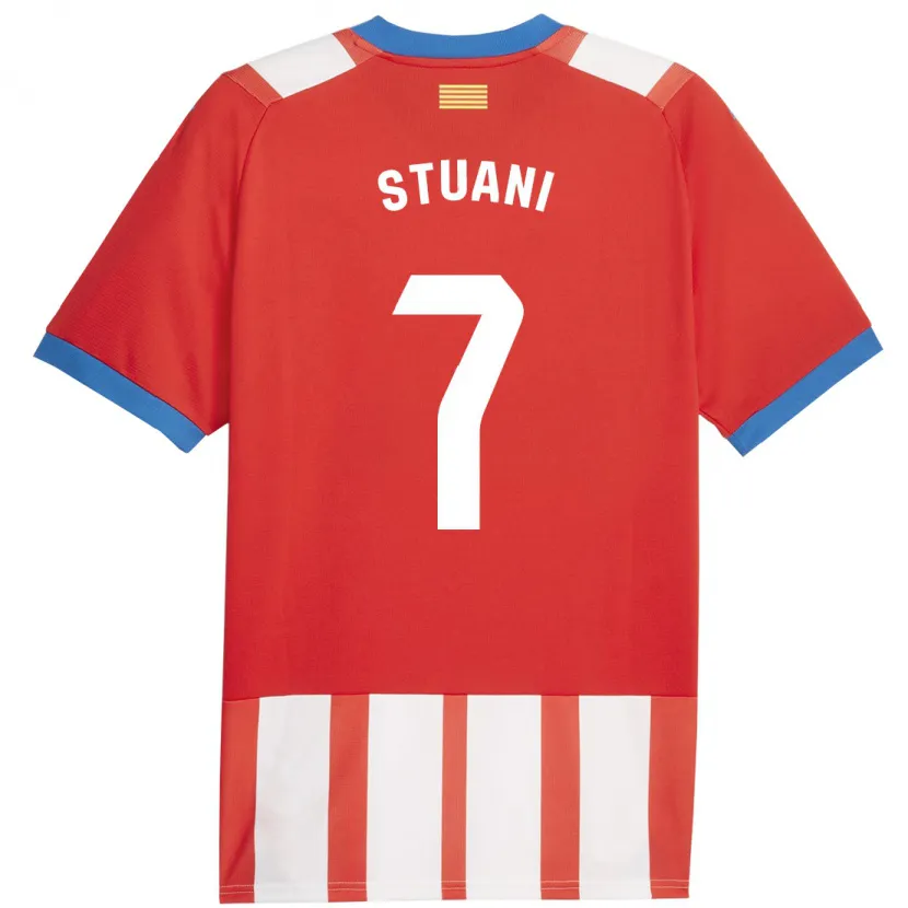 Danxen Hombre Camiseta Cristhian Stuani #7 Rojo Blanco 1ª Equipación 2023/24 La Camisa