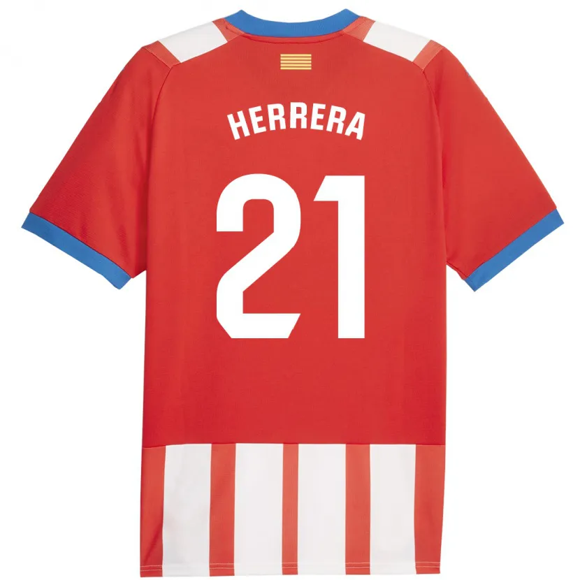 Danxen Hombre Camiseta Yangel Herrera #21 Rojo Blanco 1ª Equipación 2023/24 La Camisa