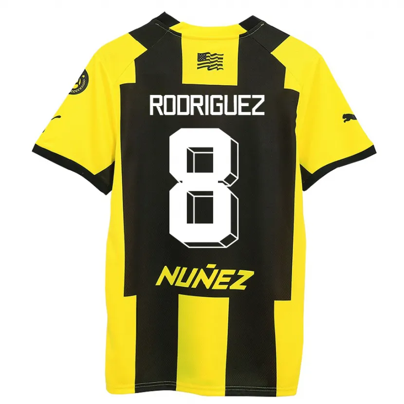 Danxen Hombre Camiseta Sebastián Rodríguez #8 Amarillo Negro 1ª Equipación 2023/24 La Camisa