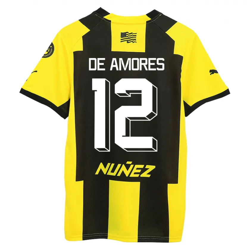 Danxen Hombre Camiseta Guillermo De Amores #12 Amarillo Negro 1ª Equipación 2023/24 La Camisa