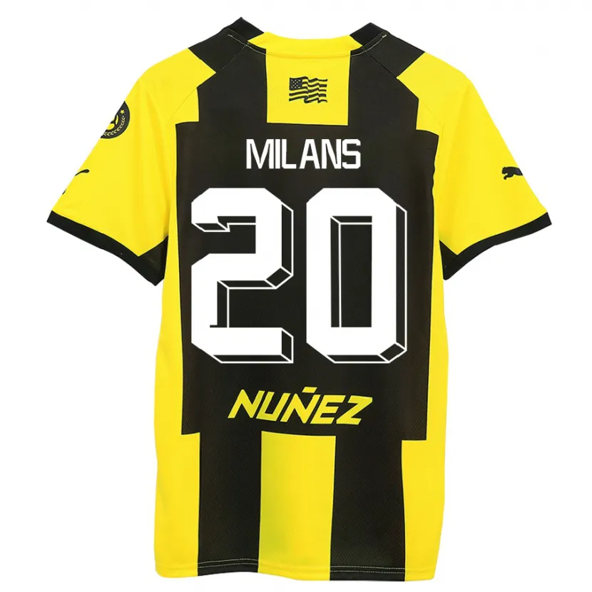 Danxen Hombre Camiseta Pedro Milans #20 Amarillo Negro 1ª Equipación 2023/24 La Camisa