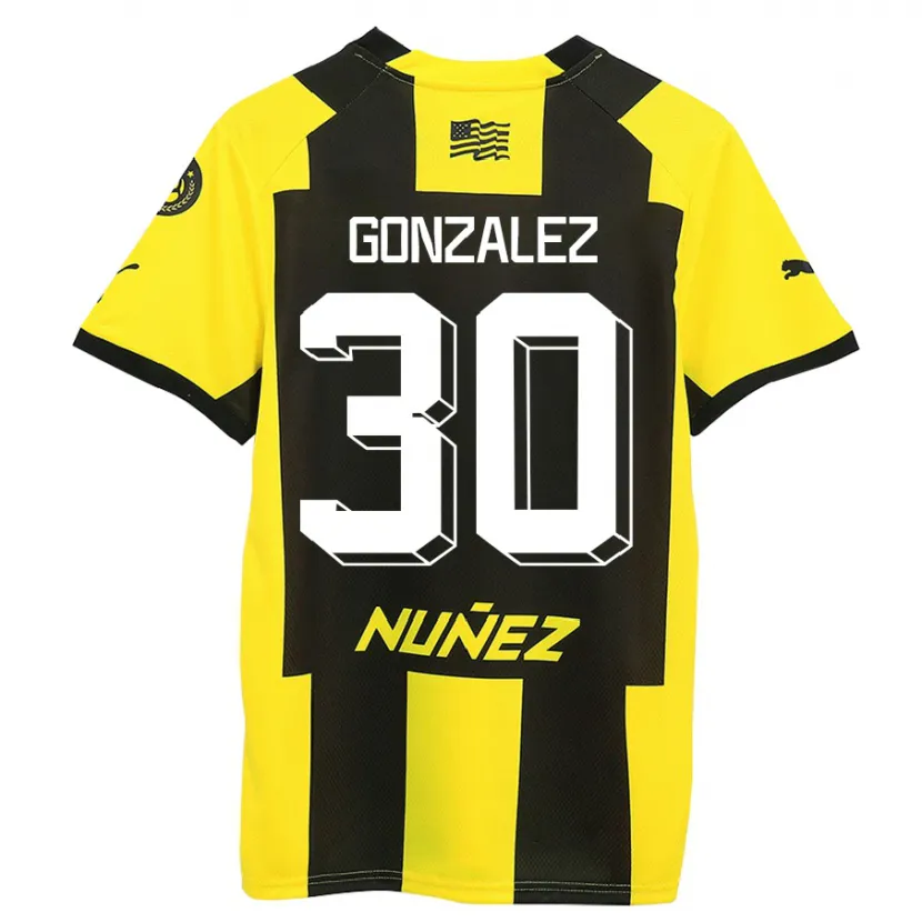 Danxen Hombre Camiseta Ángel González #30 Amarillo Negro 1ª Equipación 2023/24 La Camisa