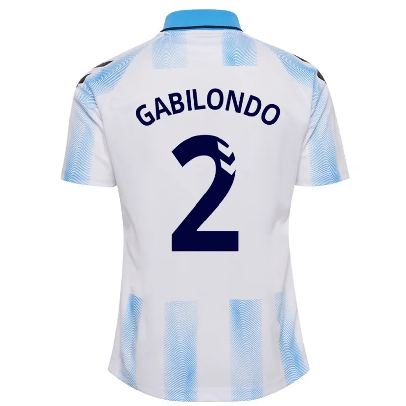 Danxen Hombre Camiseta Jokin Gabilondo #2 Blanco Azul 1ª Equipación 2023/24 La Camisa