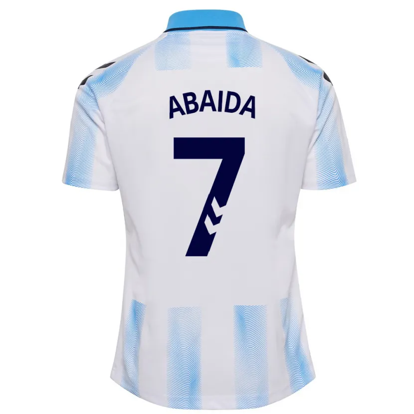 Danxen Hombre Camiseta Haitam Abaida #7 Blanco Azul 1ª Equipación 2023/24 La Camisa