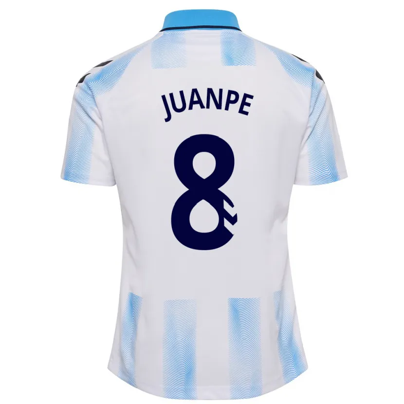 Danxen Hombre Camiseta Juanpe #8 Blanco Azul 1ª Equipación 2023/24 La Camisa