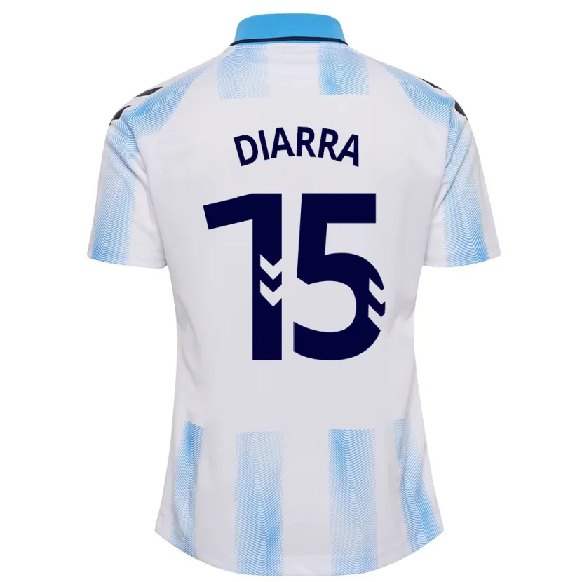 Danxen Hombre Camiseta Moussa Diarra #15 Blanco Azul 1ª Equipación 2023/24 La Camisa