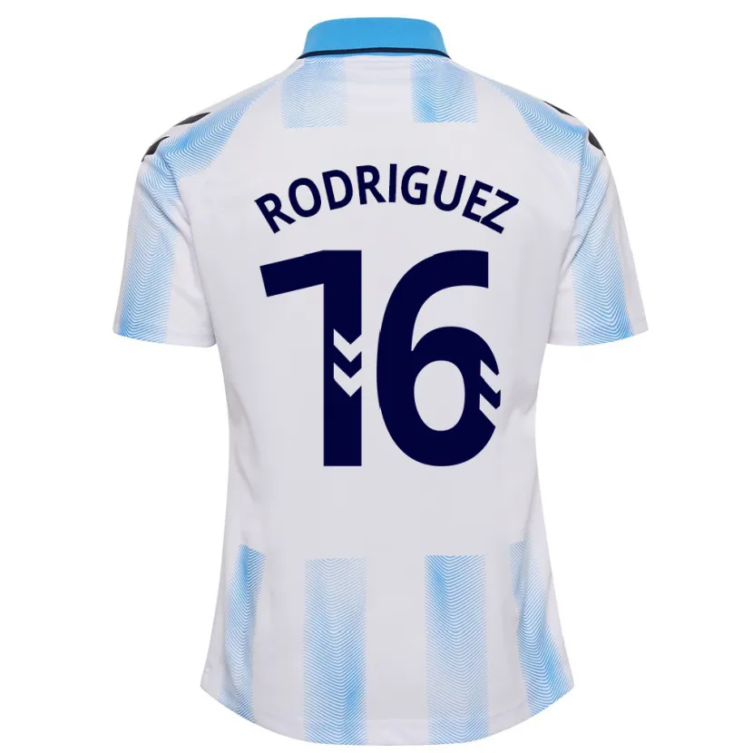 Danxen Hombre Camiseta Genaro Rodríguez #16 Blanco Azul 1ª Equipación 2023/24 La Camisa