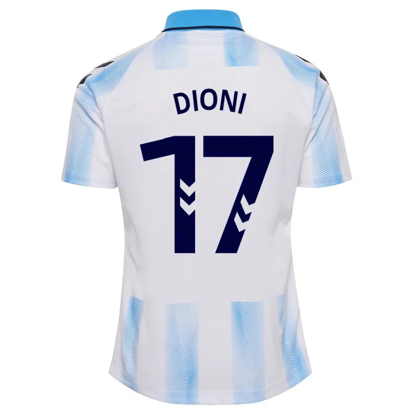 Danxen Hombre Camiseta Dioni #17 Blanco Azul 1ª Equipación 2023/24 La Camisa