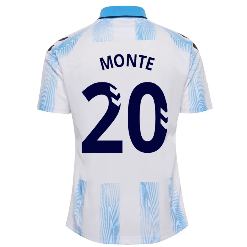 Danxen Hombre Camiseta Nélson Monte #20 Blanco Azul 1ª Equipación 2023/24 La Camisa