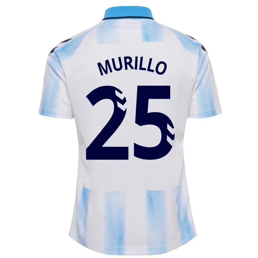 Danxen Hombre Camiseta Diego Murillo #25 Blanco Azul 1ª Equipación 2023/24 La Camisa