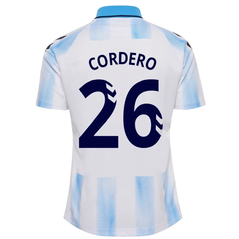 Danxen Hombre Camiseta Antonio Cordero #26 Blanco Azul 1ª Equipación 2023/24 La Camisa