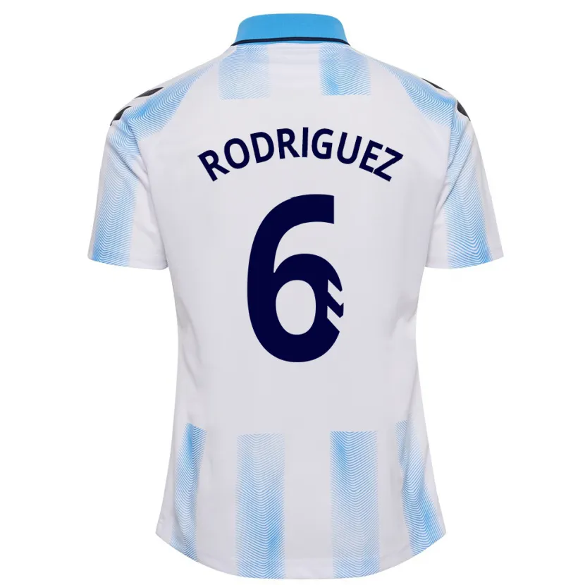 Danxen Hombre Camiseta Rafa Rodríguez #6 Blanco Azul 1ª Equipación 2023/24 La Camisa