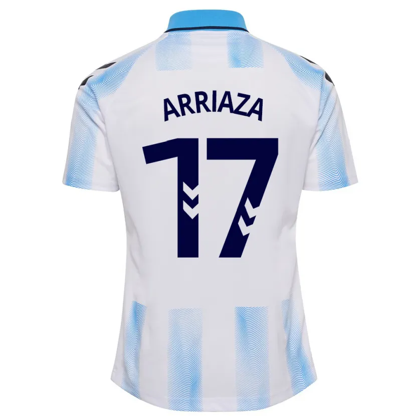 Danxen Hombre Camiseta Pablo Arriaza #17 Blanco Azul 1ª Equipación 2023/24 La Camisa