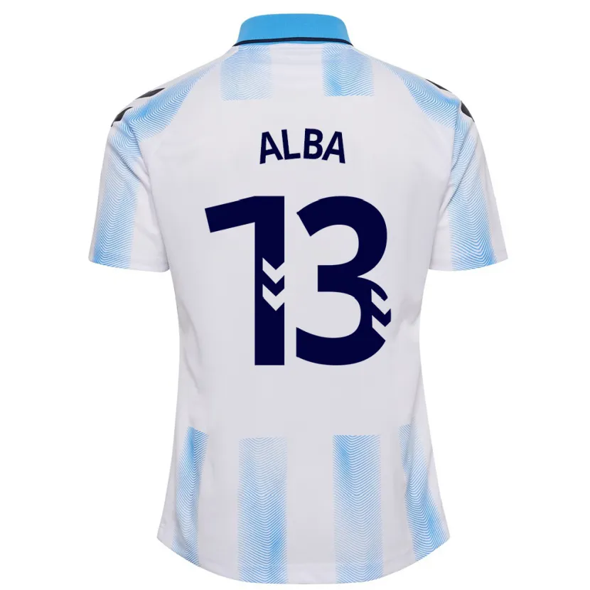 Danxen Hombre Camiseta Alba #13 Blanco Azul 1ª Equipación 2023/24 La Camisa