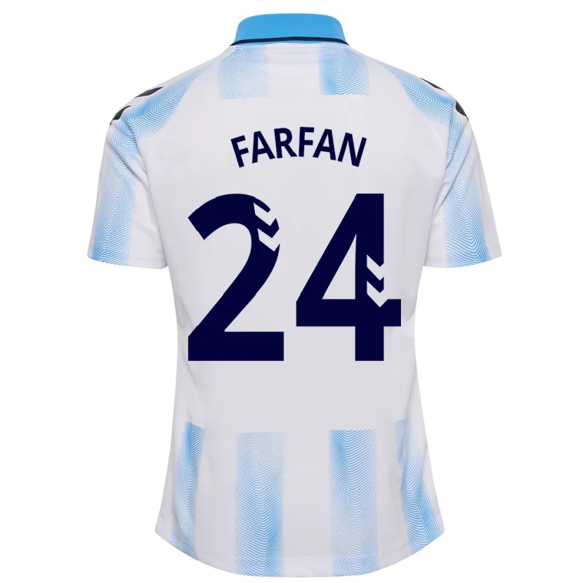 Danxen Hombre Camiseta María Farfán #24 Blanco Azul 1ª Equipación 2023/24 La Camisa