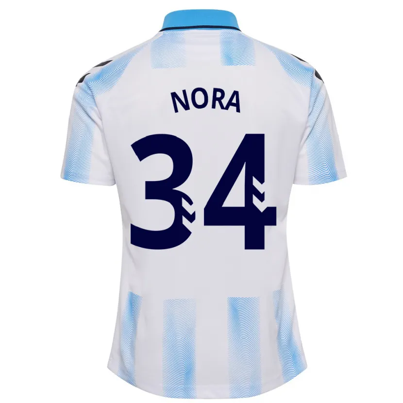 Danxen Hombre Camiseta Nora #34 Blanco Azul 1ª Equipación 2023/24 La Camisa