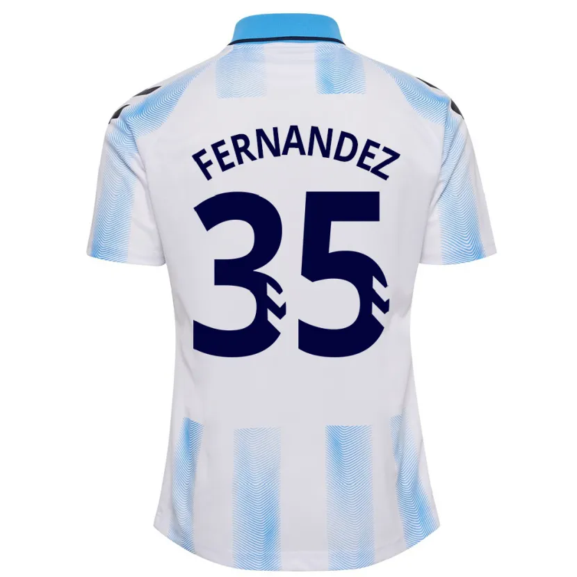 Danxen Hombre Camiseta Inés Fernández #35 Blanco Azul 1ª Equipación 2023/24 La Camisa