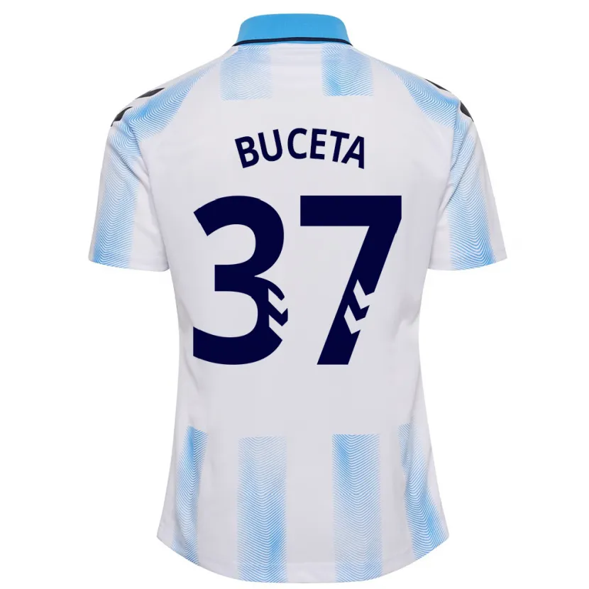 Danxen Hombre Camiseta Ana Buceta #37 Blanco Azul 1ª Equipación 2023/24 La Camisa