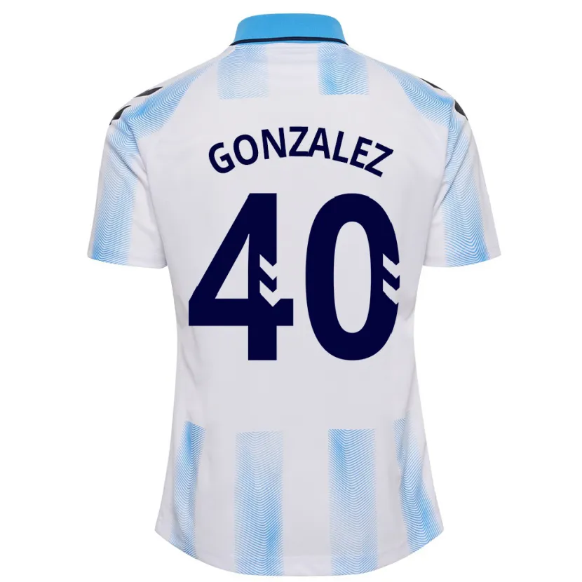 Danxen Hombre Camiseta Carol González #40 Blanco Azul 1ª Equipación 2023/24 La Camisa