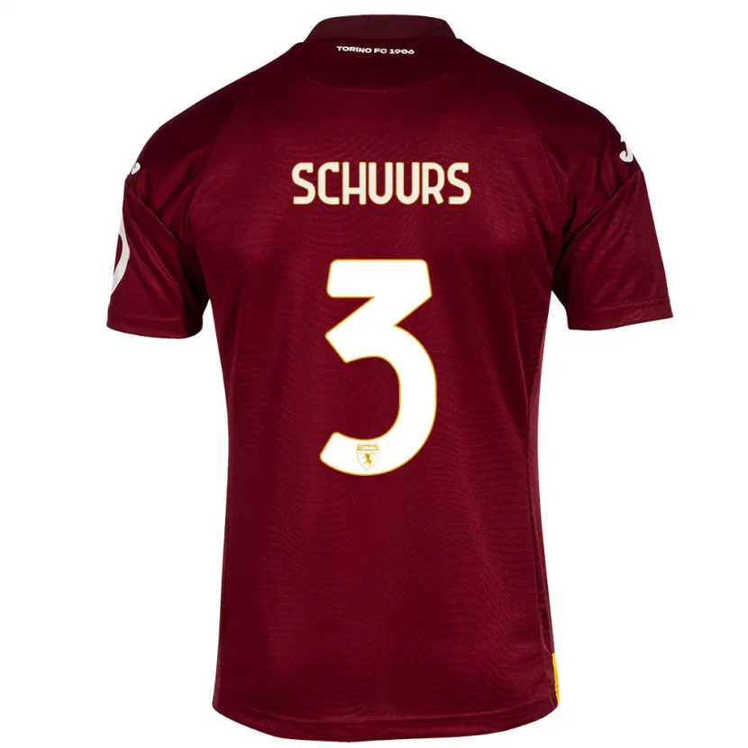 Danxen Hombre Camiseta Perr Schuurs #3 Rojo Oscuro 1ª Equipación 2023/24 La Camisa