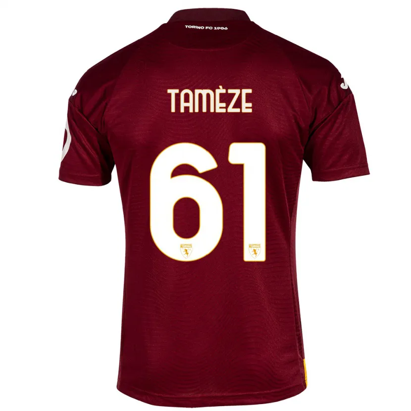 Danxen Hombre Camiseta Adrien Tamèze #61 Rojo Oscuro 1ª Equipación 2023/24 La Camisa