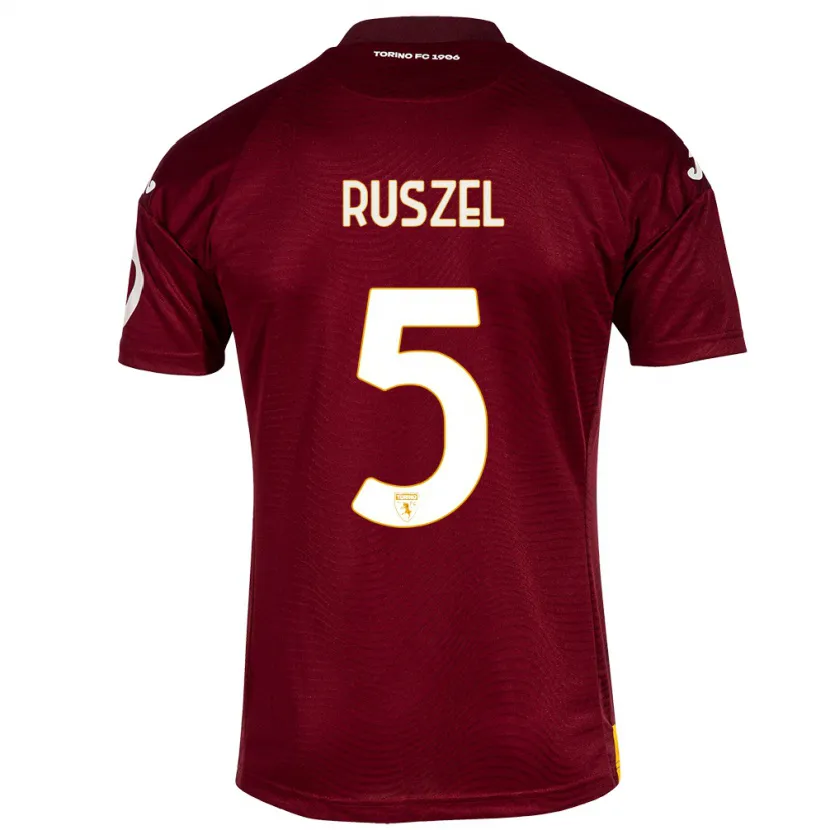 Danxen Hombre Camiseta Marcel Ruszel #5 Rojo Oscuro 1ª Equipación 2023/24 La Camisa