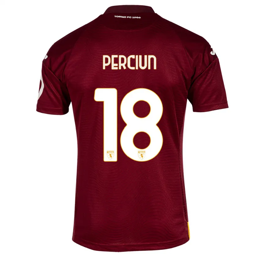 Danxen Hombre Camiseta Sergiu Perciun #18 Rojo Oscuro 1ª Equipación 2023/24 La Camisa