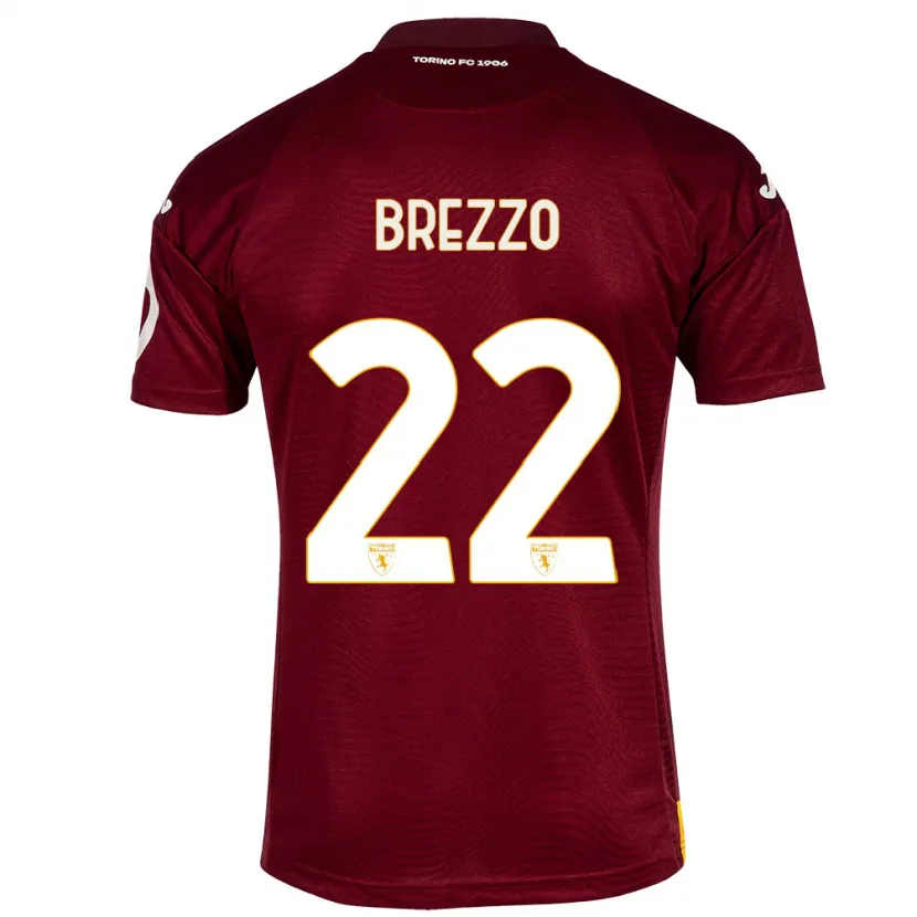 Danxen Hombre Camiseta Matteo Brezzo #22 Rojo Oscuro 1ª Equipación 2023/24 La Camisa