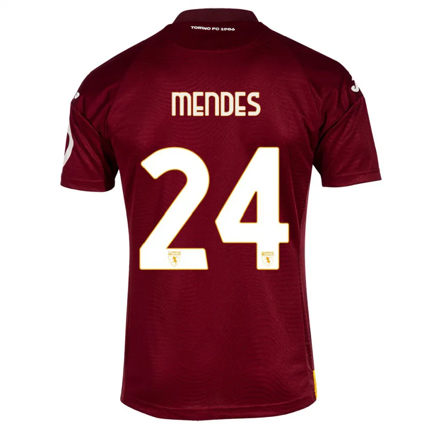 Danxen Hombre Camiseta Rodrigo Mendes #24 Rojo Oscuro 1ª Equipación 2023/24 La Camisa