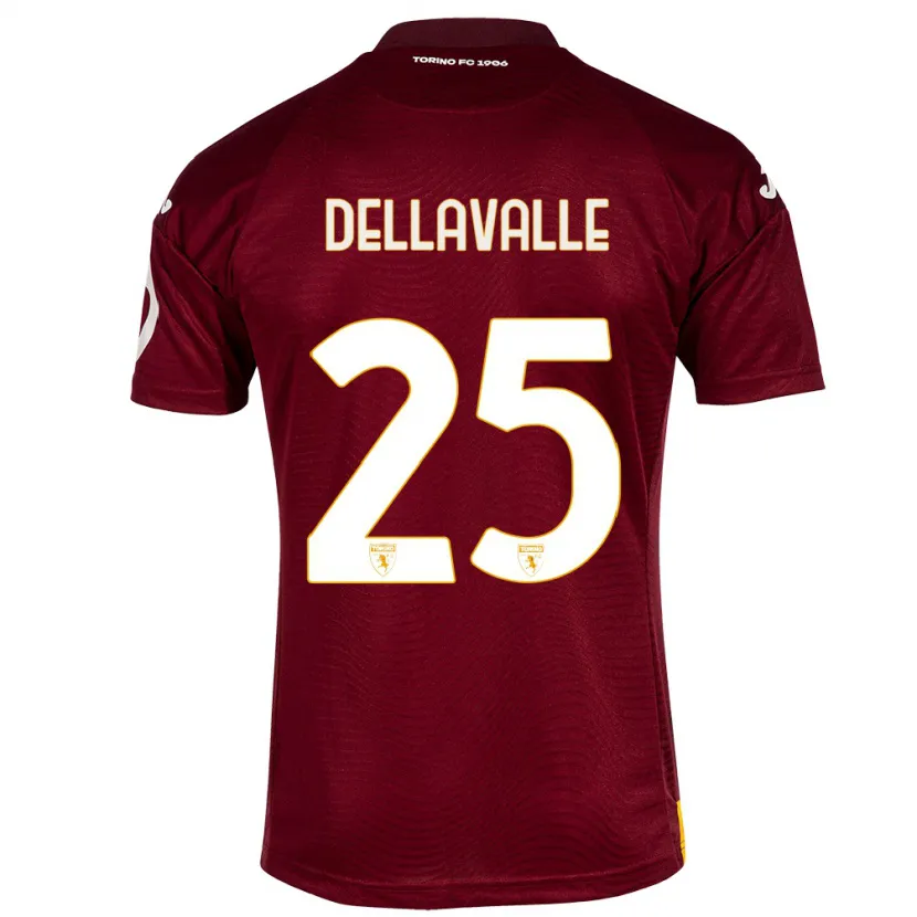 Danxen Hombre Camiseta Alessandro Dellavalle #25 Rojo Oscuro 1ª Equipación 2023/24 La Camisa