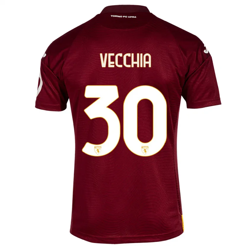 Danxen Hombre Camiseta Marco Dalla Vecchia #30 Rojo Oscuro 1ª Equipación 2023/24 La Camisa