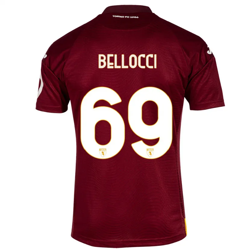 Danxen Hombre Camiseta Andrea Bellocci #69 Rojo Oscuro 1ª Equipación 2023/24 La Camisa