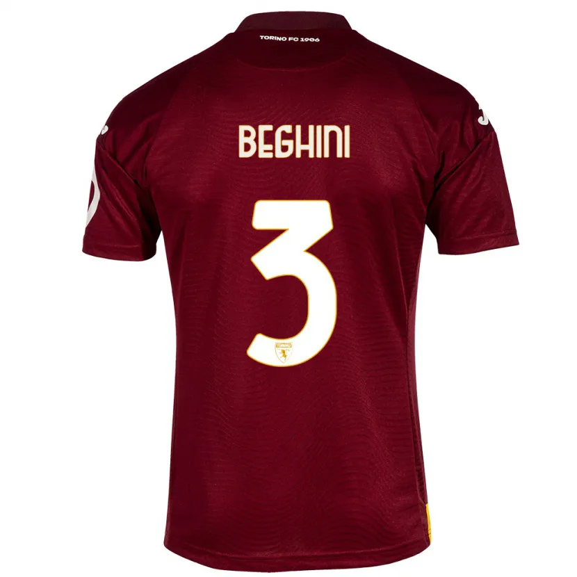 Danxen Hombre Camiseta Giulia Beghini #3 Rojo Oscuro 1ª Equipación 2023/24 La Camisa