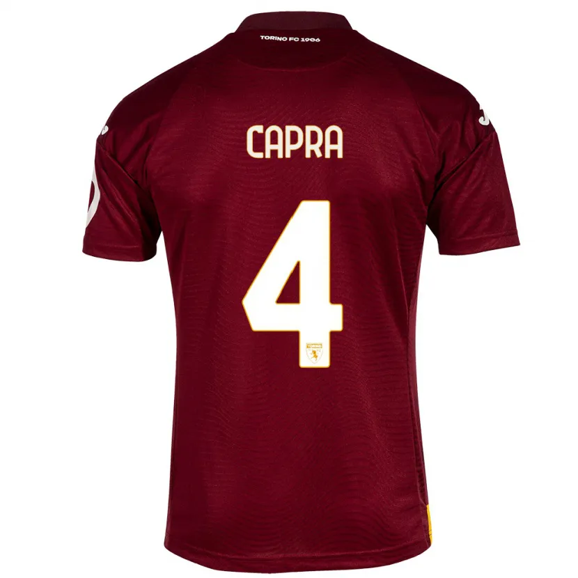 Danxen Hombre Camiseta Valentina Capra #4 Rojo Oscuro 1ª Equipación 2023/24 La Camisa