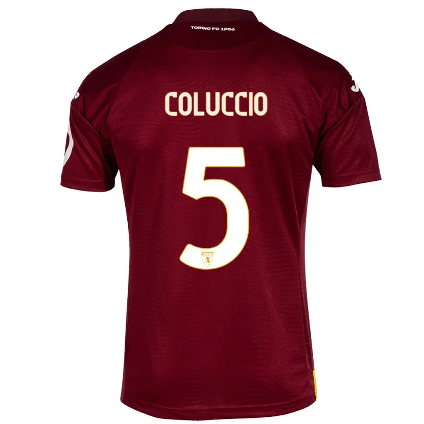 Danxen Hombre Camiseta Francesca Coluccio #5 Rojo Oscuro 1ª Equipación 2023/24 La Camisa