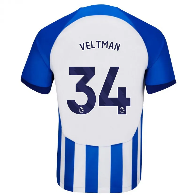 Danxen Hombre Camiseta Joël Veltman #34 Azul 1ª Equipación 2023/24 La Camisa