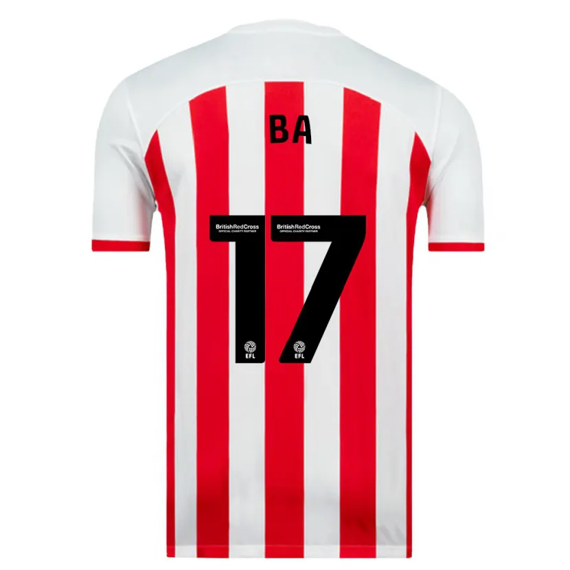 Danxen Hombre Camiseta Abdoullah Ba #17 Blanco 1ª Equipación 2023/24 La Camisa