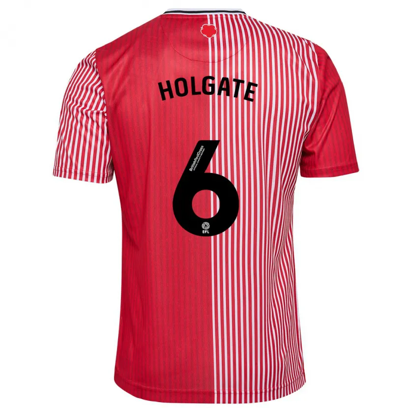 Danxen Hombre Camiseta Mason Holgate #6 Rojo 1ª Equipación 2023/24 La Camisa