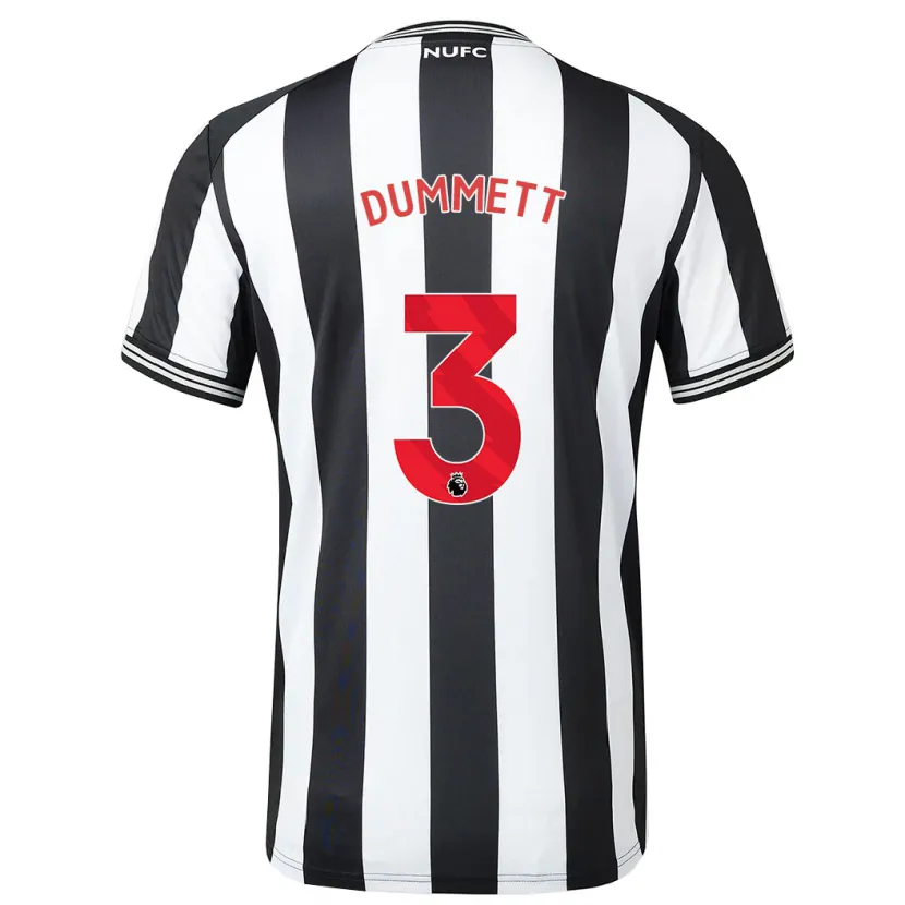 Danxen Hombre Camiseta Paul Dummett #3 Blanco Negro 1ª Equipación 2023/24 La Camisa