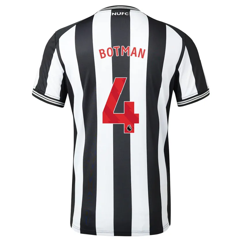 Danxen Hombre Camiseta Sven Botman #4 Blanco Negro 1ª Equipación 2023/24 La Camisa