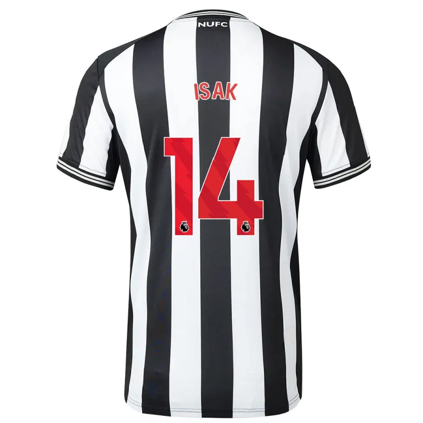 Danxen Hombre Camiseta Alexander Isak #14 Blanco Negro 1ª Equipación 2023/24 La Camisa