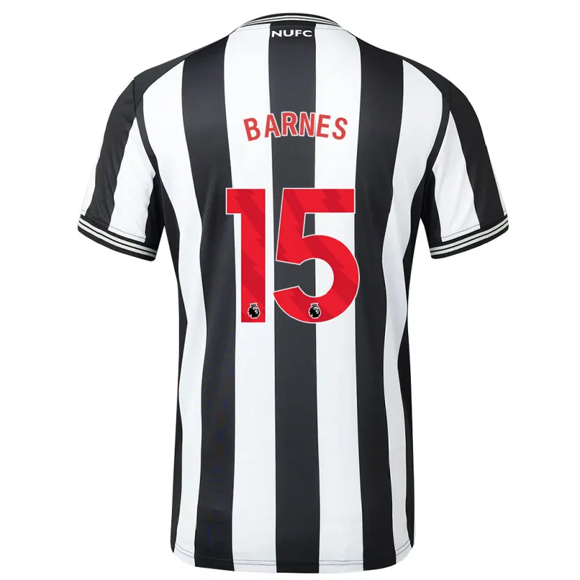 Danxen Hombre Camiseta Harvey Barnes #15 Blanco Negro 1ª Equipación 2023/24 La Camisa